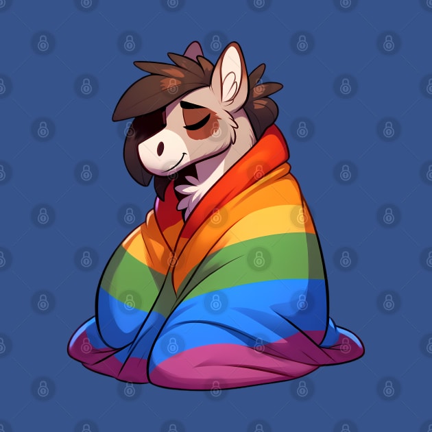Comfy Womfy Furry Pride Horse LGBTQ Rainbow by Blue Bull Bazaar