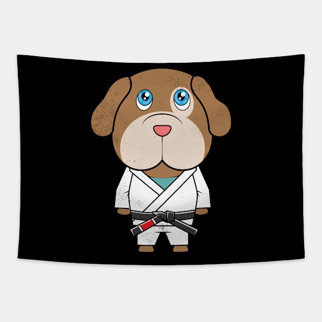 Jiu jitsu kawaii Dog Black Rank Belt BJJ or MMA T-Shirt Tapestry by tmuzaa