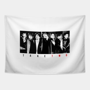 BTS Take two OT7 , front printed Tapestry