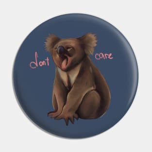 Cute lazy koala bear don’t care(on blue jeans) Pin