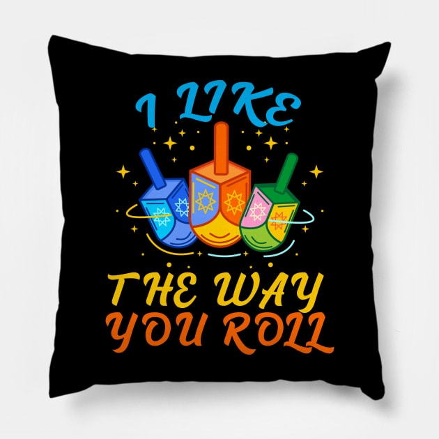 Hanukkah I Like The Way You Roll Funny Jewish Chanukkah Matching Pillow by Spit in my face PODCAST