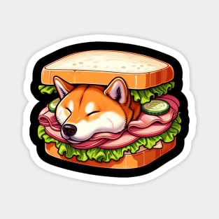 Shiba Inu Sleeping Sandwich Magnet