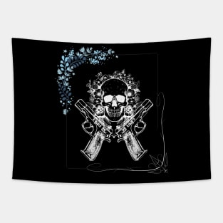 guns skull and frame Tapestry