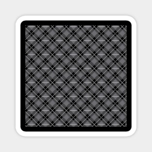 Diagonal Gray and Black Flannel-Plaid Pattern Magnet