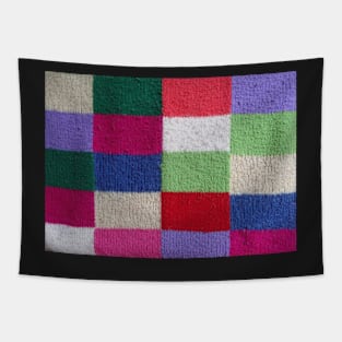 colourful vintage patchwork knitted squares Tapestry