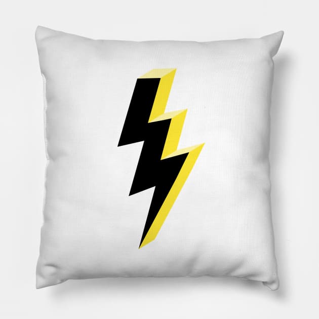 Electric Yellow and Black Lightning Pillow by OneThreeSix