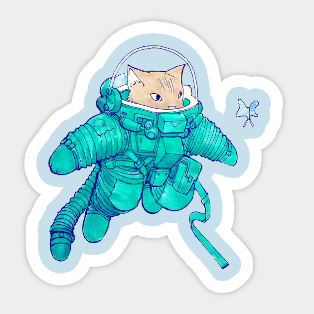 Space Cat Discovery Cats Sticker Teepublic Space Cat Discovery Cats Sticker Teepublic