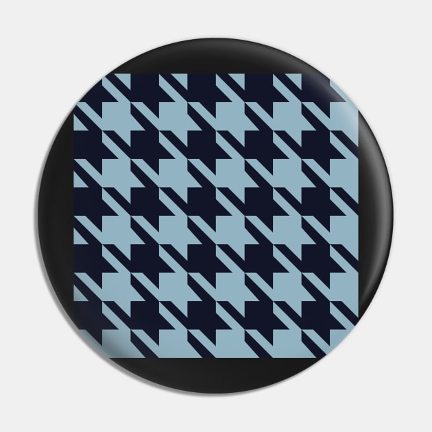 Turquoise and Navy Houndstooth Pin by A2Gretchen