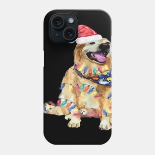 Santa Dog Christmas Lights Dog Lover Christmas Gift Phone Case