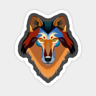 Orange wolf Magnet