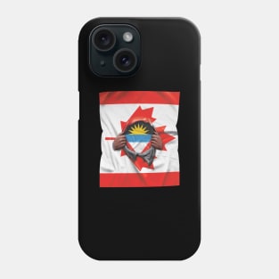 Antigua & Barbuda Flag Canadian Flag Ripped - Gift for Antiguan & Barbudan From Antigua & Barbuda Phone Case