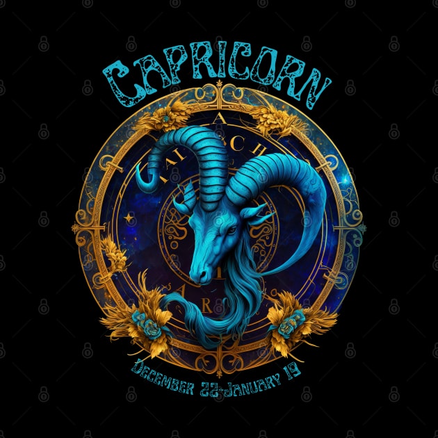 Retro Capricorn Zodiac Sign by Curio Pop Relics