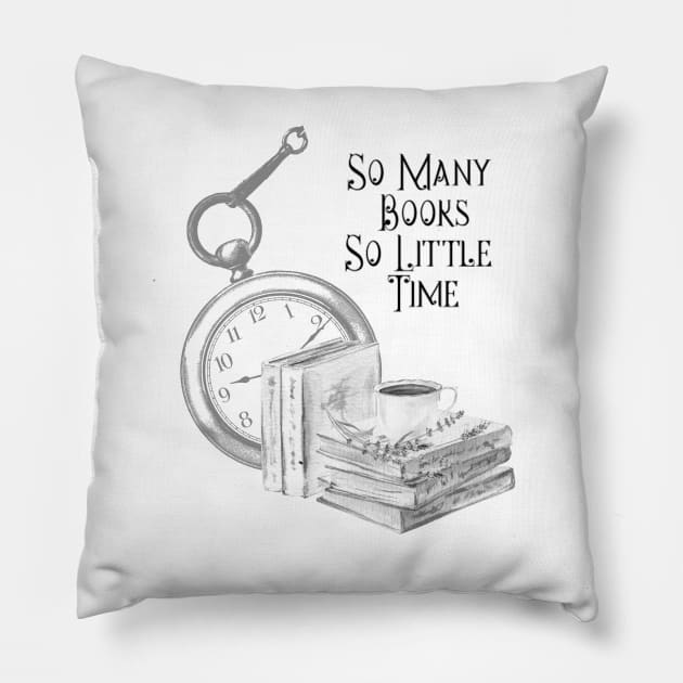 So Many Books So Little Time Pillow by allthumbs