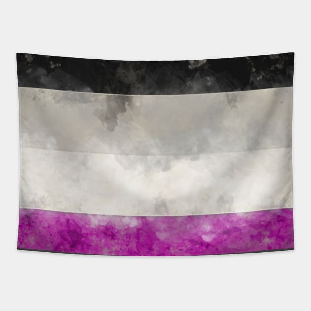 Ace Pride Flag - Water color Tapestry by MeowOrNever