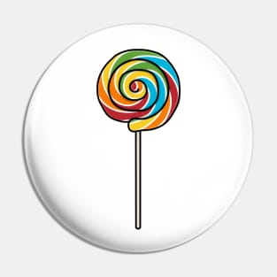 Fun Swirl Lolly Pop Cartoon Style Illustration Pin