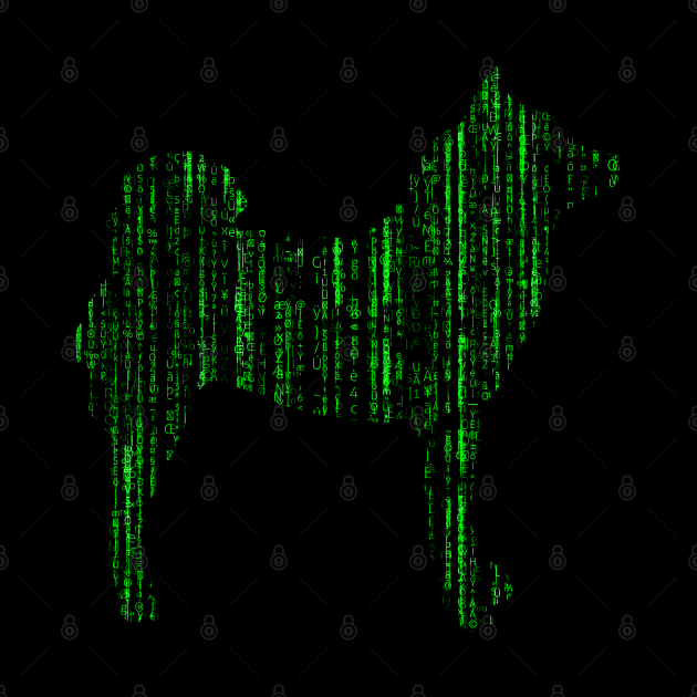 Lilly the Shiba Inu Silhouette - Matrix on Black by shibalilly