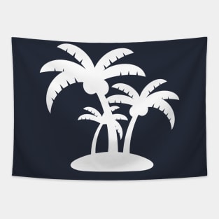 White Coconut Tree Summer Tropic Design Tapestry