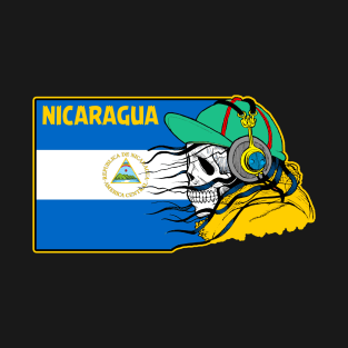 Cool Nicaragua Skull Flag, Nicaragua Flag, Nicaraguans T-Shirt