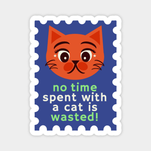 Cute Cat Mail Postal Stamp Magnet