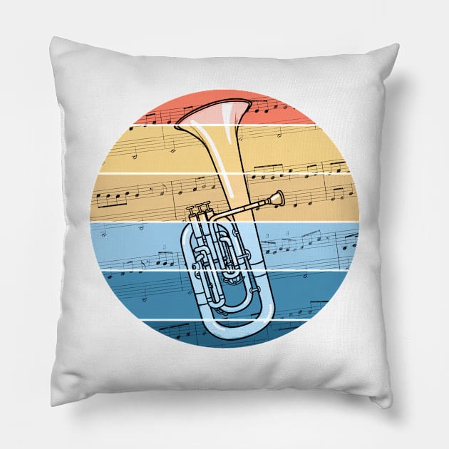 Tenor Horn Music Notation Hornist Brass Musician Pillow by doodlerob