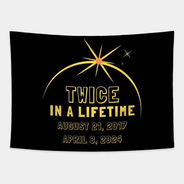 Solar Eclipse Twice in Lifetime 2024 2017 Totality Tapestry by Little Duck Designs