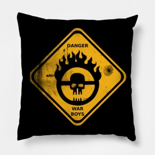 War Boys Danger Road Sign - Bullet Edition Pillow