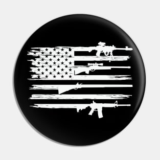 Us Veteran Guns Weapons Pin