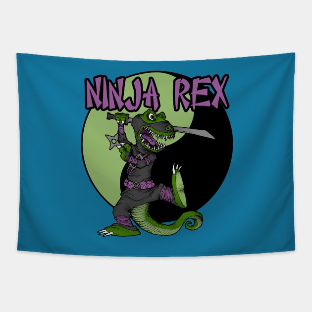 Ninja Rex Ying-Yang Tapestry by inkninja