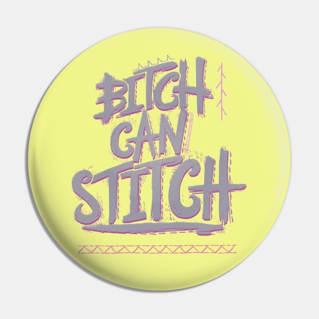 B-- Can Stitch Pin by minniemorrisart