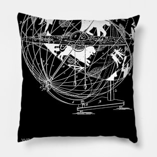 Terrestro sidereal globe Vintage Patent Hand Drawing Pillow