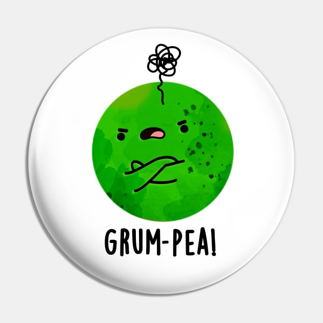 Grum-pea Cute Grumpy Pea Veggie Pun Pin by punnybone