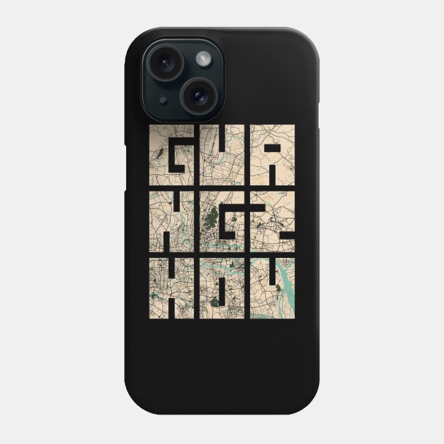 Guangzhou, USA City Map Typography - Vintage Phone Case by deMAP Studio