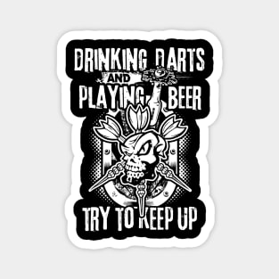 Playing Beer Drinking Darts Tshirt  Dartboard Dart Thrower Magnet