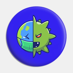 World Scare Corona Virus Cartoon (4) Pin