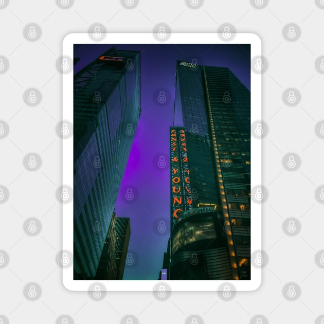 Purple Sky, Manhattan, New York City Magnet by eleonoraingrid