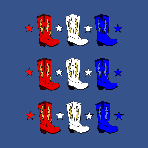 RED White Blue USA Cowboy Boots by SartorisArt1