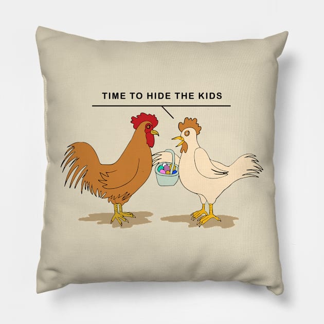 Easter Egger Chicken Time To Hide The Kids Pillow by Kirin Store