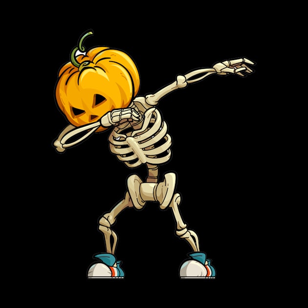 Funny Dabbing Skeleton Pumpkin Halloween Dab by MichelAdam