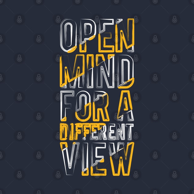Typography Quote: Open Mind for a Different View by Da Vinci Feather