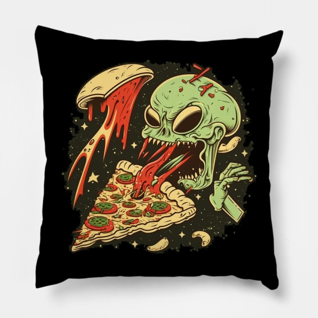 Alien Pizza Pillow by rocknerd