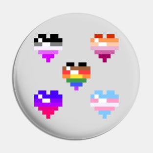 Pixel Heart - LGBT+ Pride (Ensemble) Pin