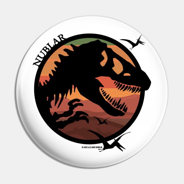 Isla Nublar - Jurassic Tyrannosaurus - Raptor - Sunset Silhouette Pin by Jurassic Merch