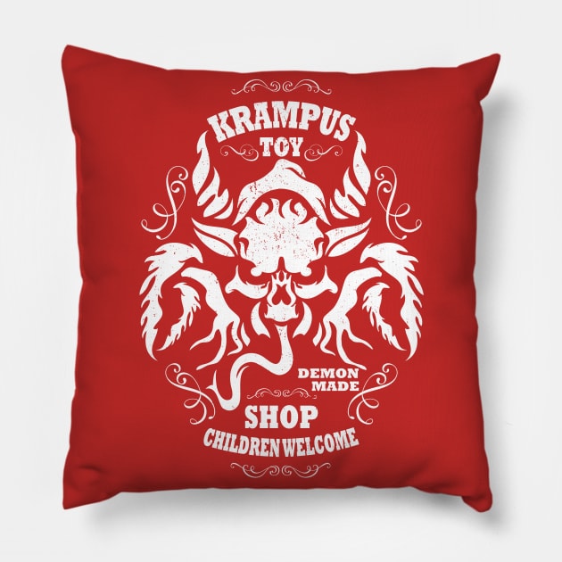 Krampus Toy Shop Pillow by jrberger