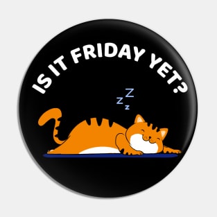 Cat Lover Funny sleepy cat - Is it Friday yet? Cat Sleep Pin