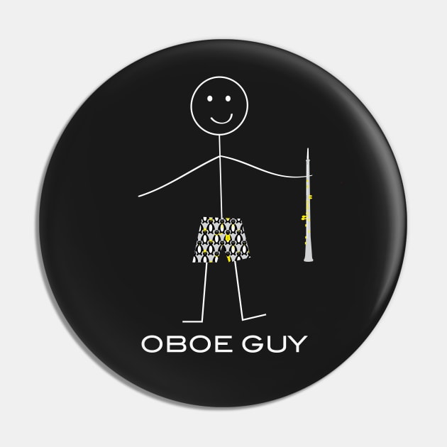 Funny Mens Oboe Design Pin by whyitsme