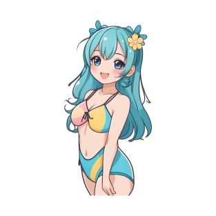 Cute anime girl in bikini T-Shirt