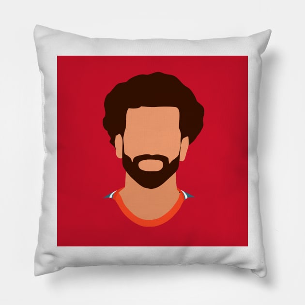 Mohamed Salah Minimalistic Face Art Pillow by GotchaFace