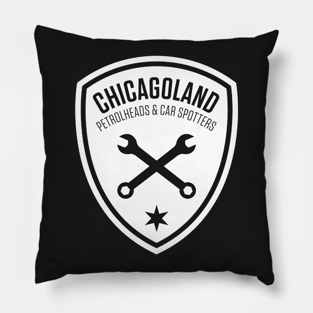 Chicagoland Petrolheads & Car Spotters - White Pillow by DeluxeGraphicSupply