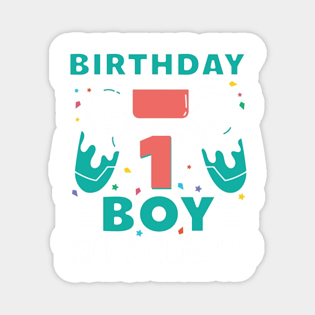 1st Birthday Boy Gamer Funny B-day Gift For Boys kids toddlers Magnet by FortuneFrenzy