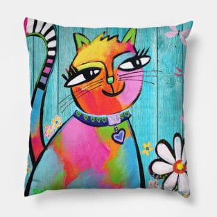 Cat and dragonflies Pillow